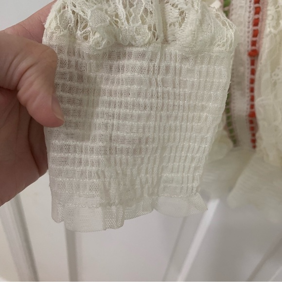 Anthropologie Bl^nk London Tali Embroidered Lace Top Peasant Fall Size XS - Picture 5 of 14